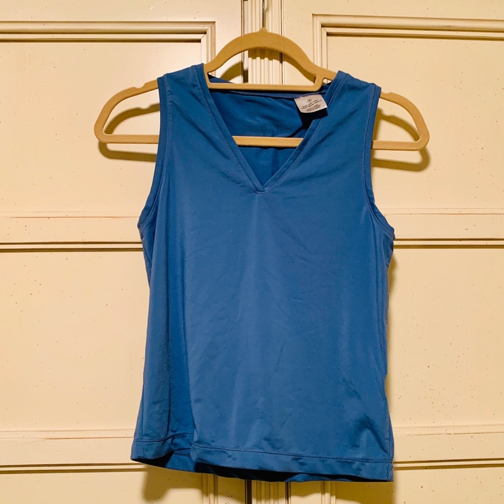 Danskin Blue Athletic V-Neck Tank Top